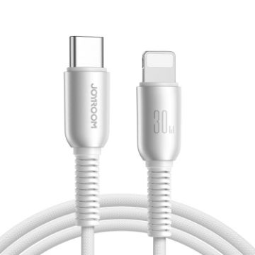 JOYROOM S-A51 Fast Charging Data Cable, Type-C to 8 Pin, 1.2m - Light Gray - 1