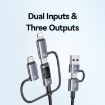 USAMS 60W 6 in 1 Fast Charging Cable, 1.2m Length - Titanium Gray - 4