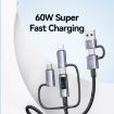 USAMS 60W 6 in 1 Fast Charging Cable, 1.2m Length - Titanium Gray - 5