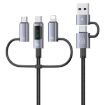 USAMS 60W 6 in 1 Fast Charging Cable, 2m Length - Titanium Gray - 1