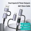 USAMS 60W 6 in 1 Fast Charging Cable, 2m Length - Titanium Gray - 3