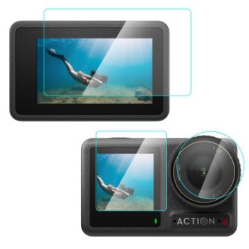 DJI Osmo Action 4 PULUZ 3-in-1 Lens Front and Back Screen Tempered Glass - 1