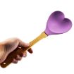 High Temp Nonstick Heart Silicone Spatula Spoon - Green - 4