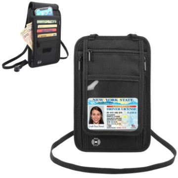 HAWEEL Neck Passport Wallet Bag - Black - 1