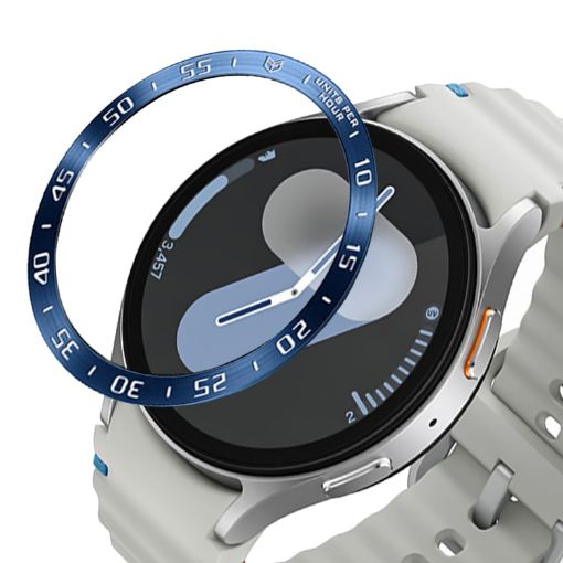 Samsung Galaxy Watch 7 44mm Style A Stainless Steel Bezel Ring Cover Blue - 1