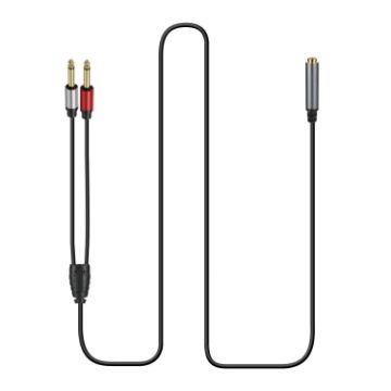 0.3m TRS Stereo Female to 2 x TS Male Audio Adapter Cable - 1