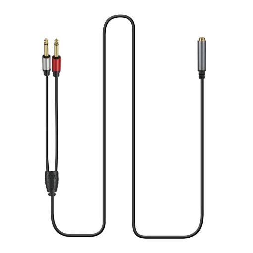 0.3m TRS Stereo Female to 2 x TS Male Audio Adapter Cable - 1