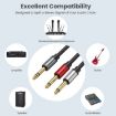 Gold Plated 6.35mm Male Dual Sound TRS Stereo to 2 x 6.35mm Male TS Mono Y Splitter Adapter Audio Cable - 6