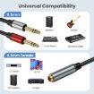 3m Gold Plated 6.35mm Female to 2 x 6.35mm Male Stereo Audio Adapter Y Splitter Cable - 4