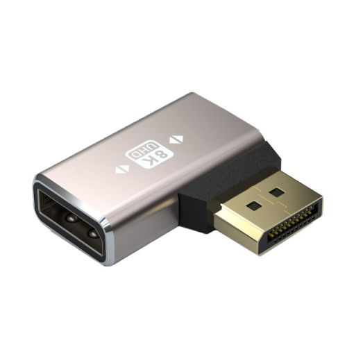 8K 60Hz Displayport Adapter Converter, Left Angle - Male to Female - 1