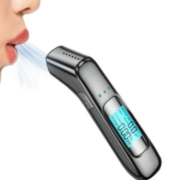 Portable Alcohol Tester Breathalyzer LCD Display Black - 1