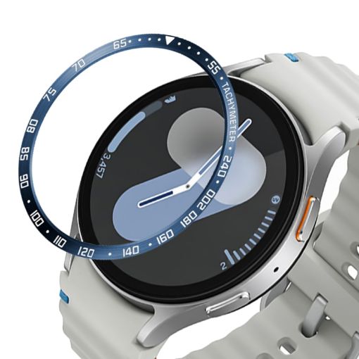 Samsung Galaxy Watch 7 44mm Blue Stainless Steel Bezel Ring Cover - 1