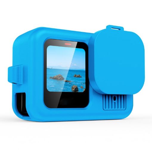 Blue Silicone Case for GoPro HERO13 Black with Wrist Strap & Lens Cover - 1