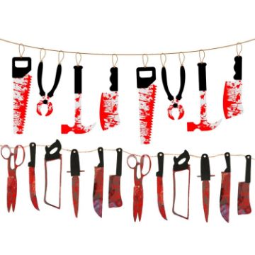 Halloween Blood Knife Pendant Decorative Flag Curtain - 1