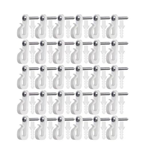 Holiday Lights Hanger Hooks - 30pcs/Box - Phillips Screw - White - 1