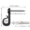 Holiday Lights Hanger Hooks - 30pcs/Box - Black - 3