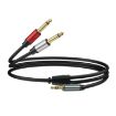 Gold Plated 3.5mm TRS to Dual 6.35mm TS Y Splitter Audio Cable - 1