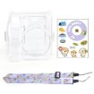 Fujifilm Instax Mini SE Photo Bag Crystal Case Shoulder Strap Rope Sticker Set - Purple Pet Dog - 1