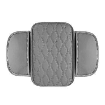 Car Armrest Box Leather Storage Heightening Pad - Gray - 1