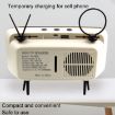 Retro Small TV Desktop Cell Phone Holder With Bluetooth Speaker (Brown) - 3