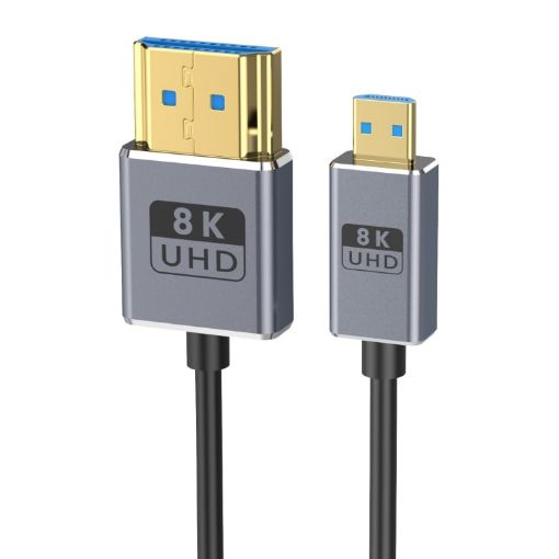 30cm Coaxial Micro HDMI to HDMI 8K UHD 48Gbps Video Cable - 1