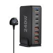YMS-858 GaN 240W USB x 4 Fast Charger, UK Plug (Black) - 1