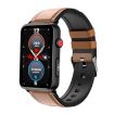 Smart Watch Ring ECG Temperature Heart Rate Blood Pressure Brown Leather - 1