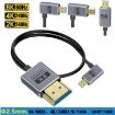 1.2m Coaxial Micro HDMI to HDMI Cable - 8K UHD 48Gbps - Left Elbow - 3