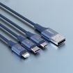 ROMOSS 3-In-1 66W 6A USB Charging Cable 1M Blue - 1