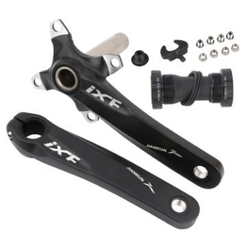 JIANKUN IXF Mountain Bike Hollow Crank Modified + Bottom Bracket Black - 1