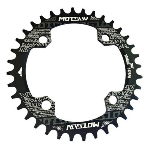 MOTSUV Narrow Wide Chainring MTB Bicycle 104BCD Tooth Plate - Black - 1