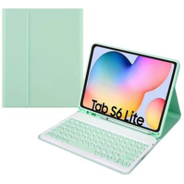 Samsung Galaxy Tab S6 Lite Bluetooth Keyboard Leather Case Green - 1