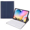 Samsung Galaxy Tab S6 Lite Bluetooth Keyboard Leather Case - Dark Blue+White - 1