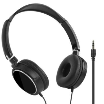 JTY-071 3.5mm Wired Headphones Foldable Music Piano Headsets Black - 1