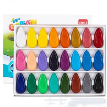 Deli 72074 Water-drop Shape Crayon Oil Pastel Non-dirty Children Graffiti Pen - 1