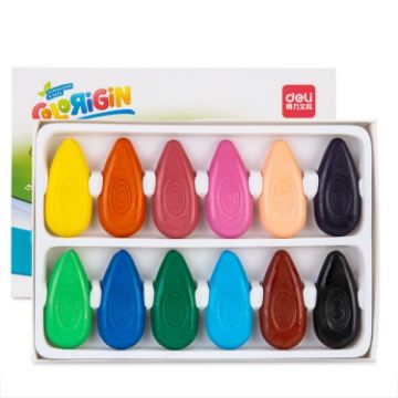 Deli Water-drop Crayon Oil Pastel, 12-colors - 1