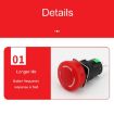 LA16 16mm Emergency Stop Switch Mushroom Type Self-Locking Pushbutton - 5