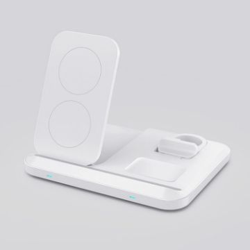 DW08 15W 3 in 1 Folding Wireless Charger - White - 1