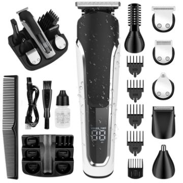 Men Waterproof Electric Hair Trimmer Kit Nose Mustache Body Shaver - 1