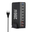 YMX-986 286W 6 Type-C, 2 USB 8-Ports Desktop Fast Charger EU Plug - 1