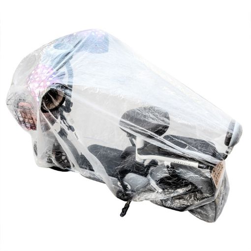 Disposable Transparent PE Film Motorcycle Scooter Cover - 1
