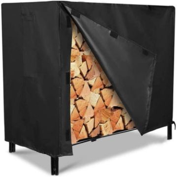 Rustic Waterproof Firewood Cover for Outdoor Patio Fireplace - 1