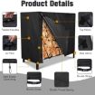Rustic Waterproof Firewood Cover for Outdoor Patio Fireplace - 4