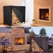 Rustic Waterproof Firewood Cover for Outdoor Patio Fireplace - 6