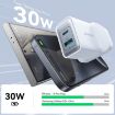 JOYROOM JR-TCF15 30W USB+USB-C Fast Charger - UK Plug (White) - 2