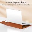 Multifunctional Laptop PU Magnetic Stand Split Liner Bag, 15 inch, Dark Green - 4