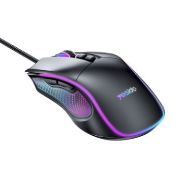 Yesido KB20 USB 7200DPI RGB Wired Mouse - Black - 1