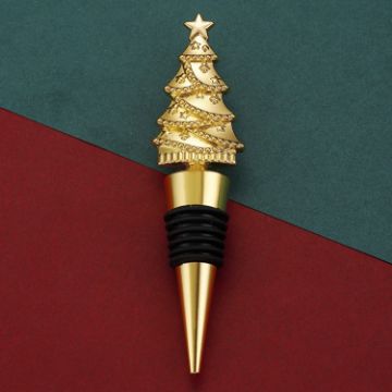 Christmas Tree Wine Champagne Sealing Stopper Gold - 1