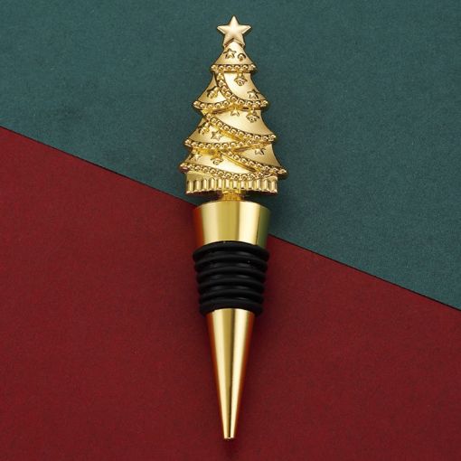Christmas Tree Wine Champagne Sealing Stopper Gold - 1