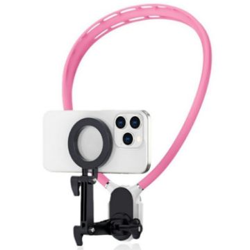 POV View Mount Magnetic Collar Phone Clamp Bracket (Pink) - 1